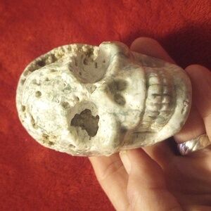 Moss Agate Crystal Skull